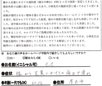 アンケート用紙